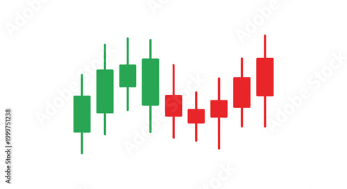 Financial stock market candlestick chart showing bullish and bearish trends.