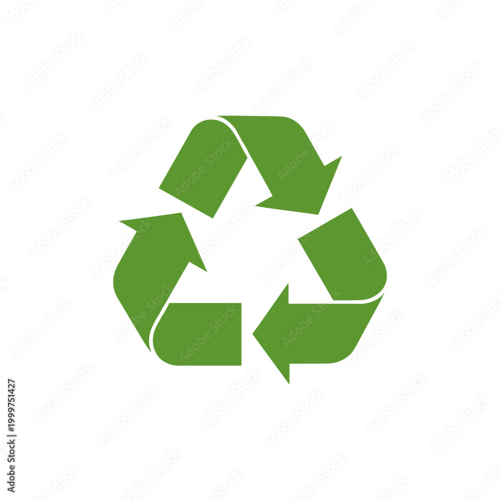 Fototapeta premium Green Recycling Symbol Isolated on White Background.