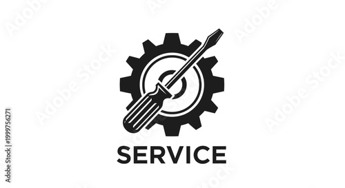 Service icon: screwdriver and gear, symbolizing repair, maintenance, and technical support