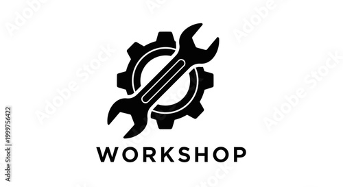 Wrench and Gear Icon: Workshop, Mechanic, Repair, Industry, Service, Tools