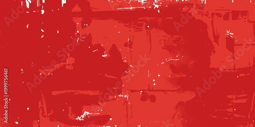 A weathered red paint background featuring a cracked grunge texture on an aged, rusty metal surface with a rough vintage wall pattern