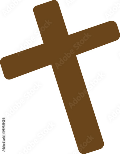 Christian Cross Silhouette on Hill – Calvary Wooden Cross Illustration for Good Friday