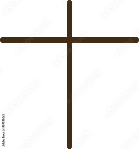 Christian Cross Silhouette on Hill – Calvary Wooden Cross Illustration for Good Friday
