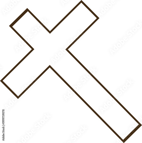Christian Cross Silhouette on Hill – Calvary Wooden Cross Illustration for Good Friday