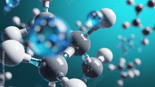 Molecular structure with digital art.