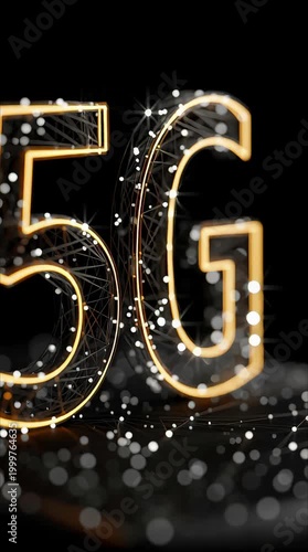 Futuristic glowing 5G network technology symbolizing high-speed wireless connectivity and digital innovation