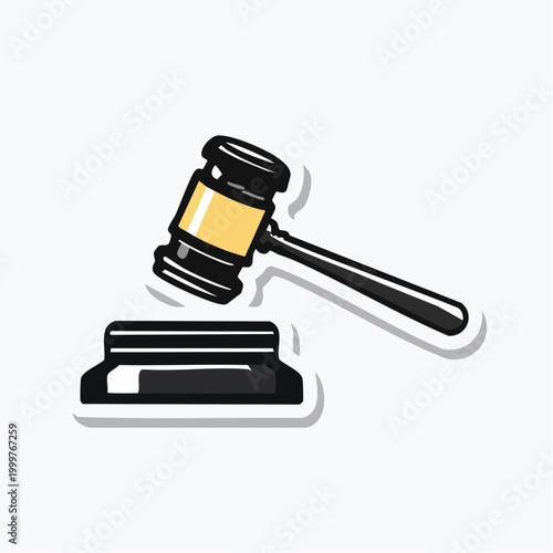 Gavel and Sounding Block Icon
