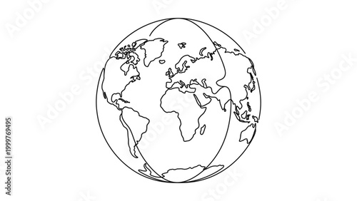 A line drawing of the Earth.