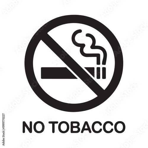 No smoking icon black silhouette of cigarette in a prohibition circle
