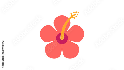 A simple, charming illustration of a pink hibiscus flower, perfect for adding a touch of tropical flair to any design project