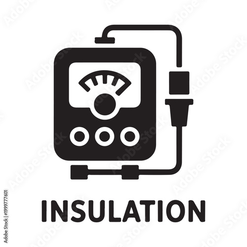 Insulation tester icon black silhouette on white background