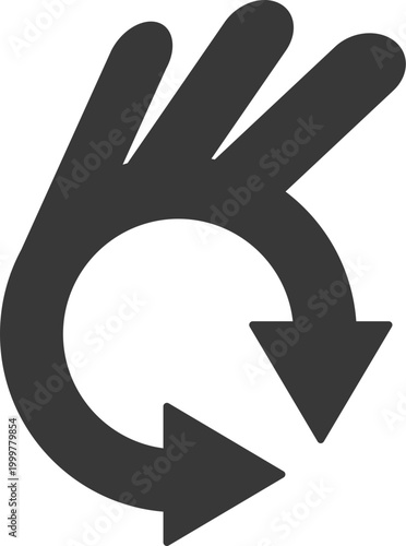 the logo is the Fingers and arrows. Unique and elegant.