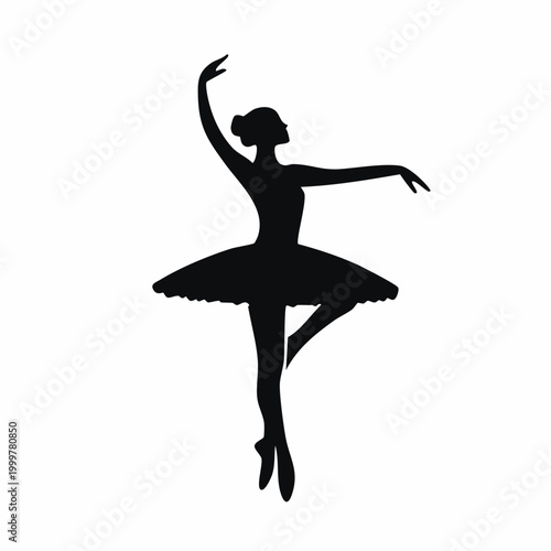 Silhouette of a Ballerina in a Graceful Pose