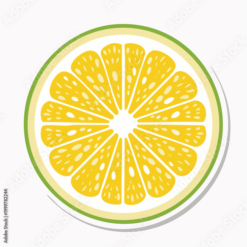 Stylized illustration of a lemon slice