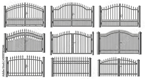 Collection of Various Metal Fence Designs and Styles.