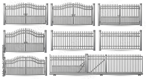 Collection of Various Metal Fence Designs and Styles.