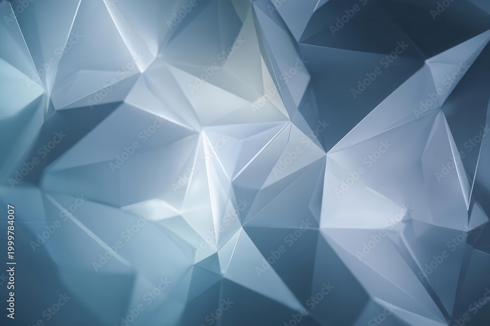 Fototapeta premium Abstract Geometric Crystal Background in Cool Blue Tones
