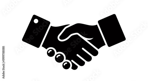 Two hands firmly clasped in a handshake symbolizing business partnership and mutual trust.