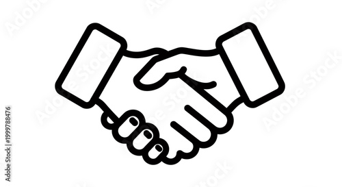 Handshake symbol for agreement, partnership, and professional collaboration in business context.