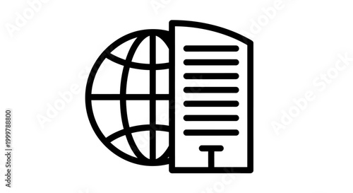 Global News Document Icon Representing Worldwide Information and Reporting.