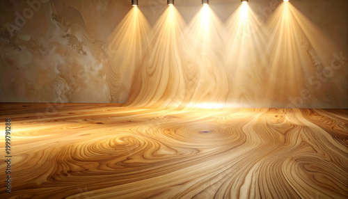 Dramatic Stage Lighting with Golden Beams.