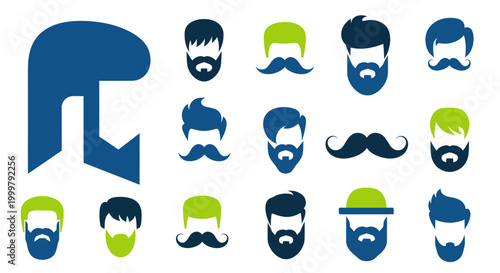 Collection of various facial hair styles.