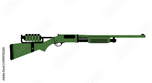 Green Camouflage Hunting Rifle Gun.