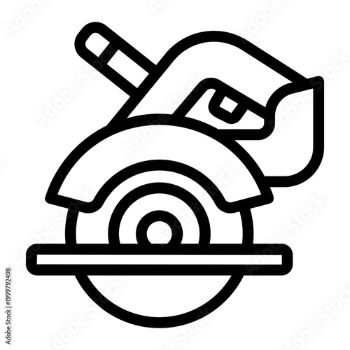 circular saw Line Icon