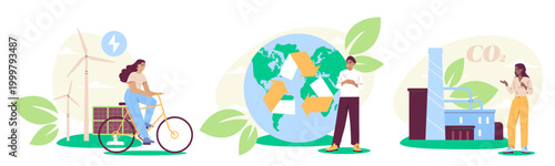 Eco lifestyle and sustainability. Vector illustration