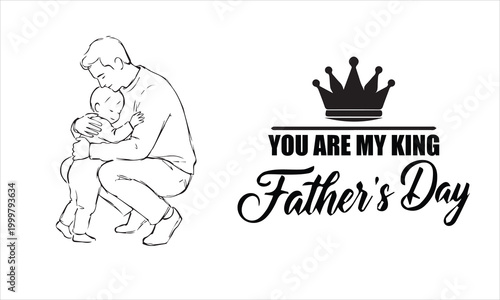 Father's day silhouette design a king's tribute with crown and heartfelt message