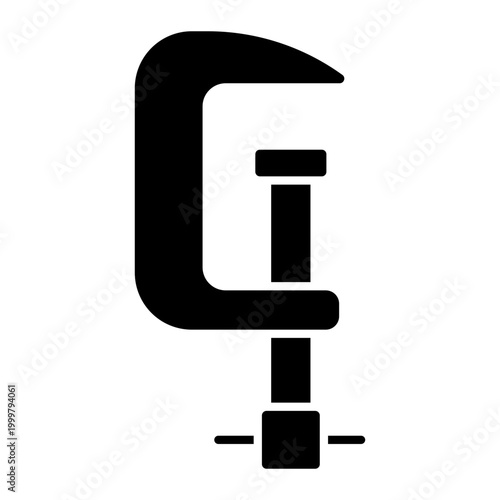 Φωτογραφία c clamp Solid icon