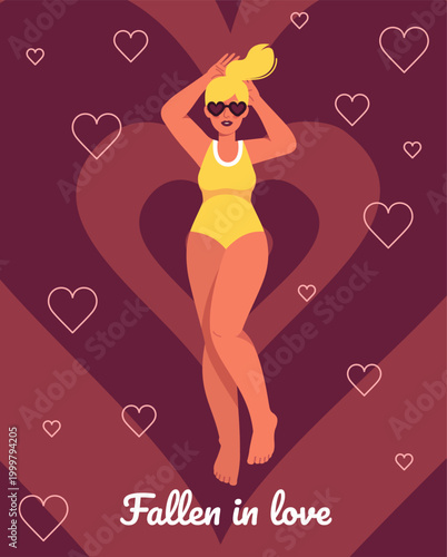 Woman in love artwork.. Vector illustration