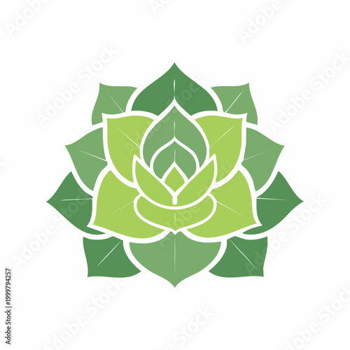 Stylized Green Succulent Plant Logo