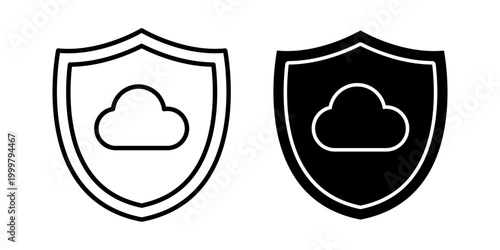 Cloud shield data protection storage security backup system safe network service concept for digital use