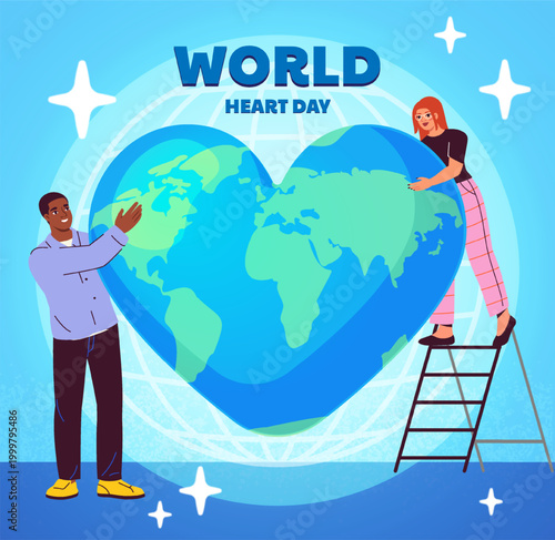 World heart day concept. Vector illustration