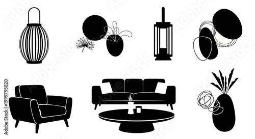 Modern living room furniture set.