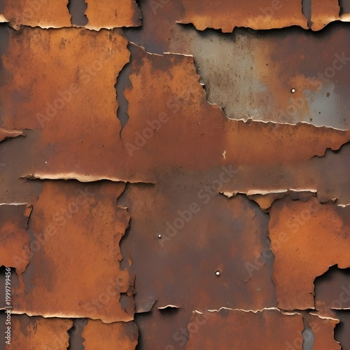 Rusted Metal Surface with Peeling Corrosion Layers
