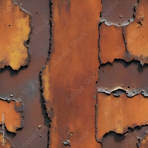 Rusted Metal Surface with Peeling Corrosion Layers