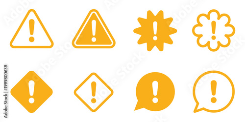 Canvastavla Exclamation mark chat bubble icon vector illustration for alert notification m