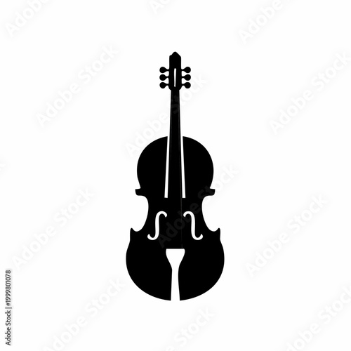 Black Silhouette of a Violin