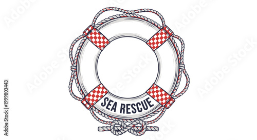 Sea Rescue Life Preserver Ring Symbol.