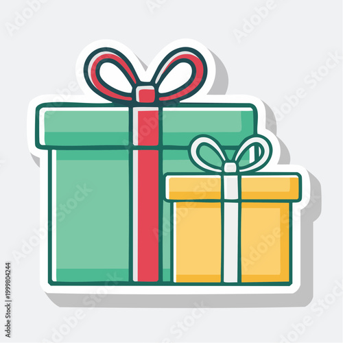 Two Gift Boxes with Ribbons