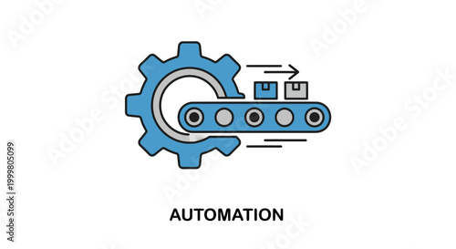 Automation Industry Technology Gear Icon.