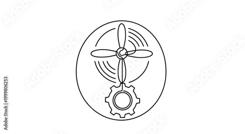 Gear and propeller industrial icon design.