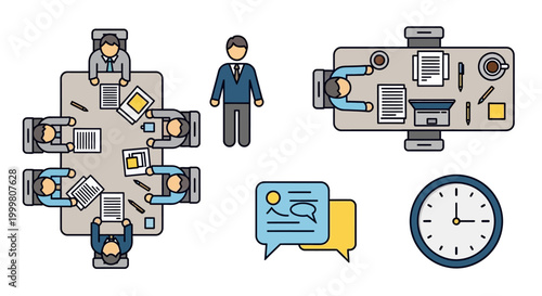 Business people working in office space.