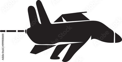 Black silhouette of a dog on a leash with graduation cap