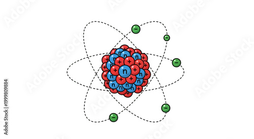 Detailed illustration of an atomic structure.
