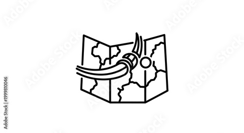 Map with compass navigation tool.