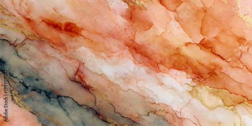 Pink grunge red rock texture of old stone surface with a marbled pattern resembling raw beef or pork meat and brown paper design wallpaper