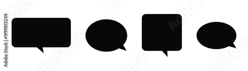 Message comments chat box icons . Collection of speech bubbles, text boxes and conversation chats in comics. Isolated on white background. Vector Eps10.